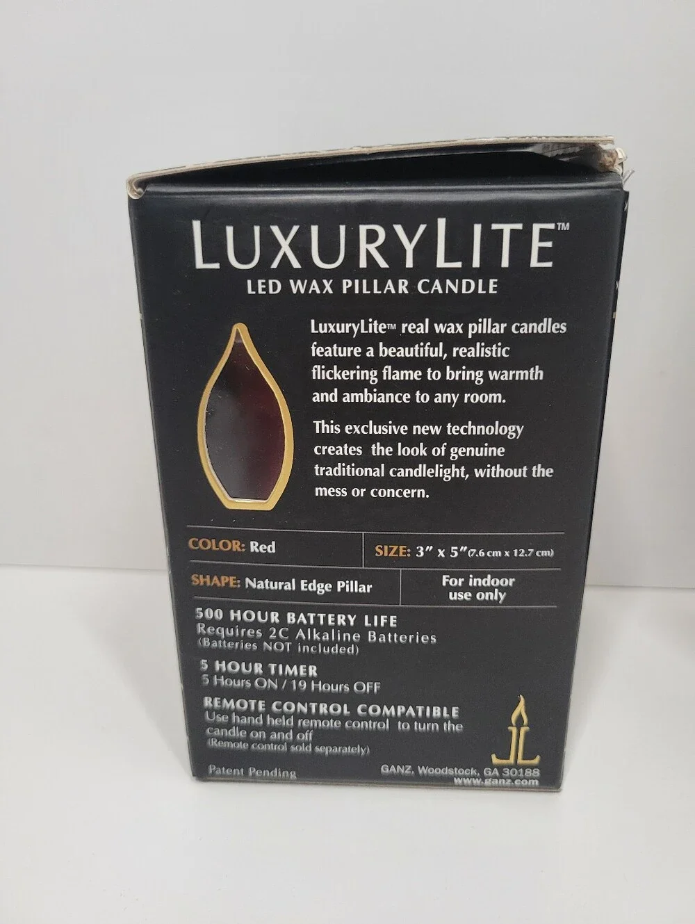 Luxury Lite Red Flameless LED Timer Real Wax Pillar Candle Set Of 3 Tested